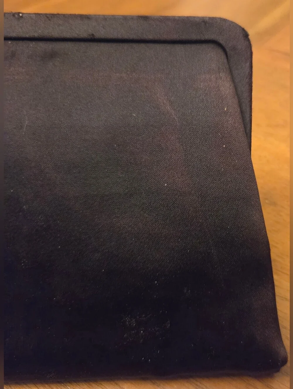 Vintage 1950s Harry Levine H-L USA Black Silk Satin Evening Clutch Rhinestone